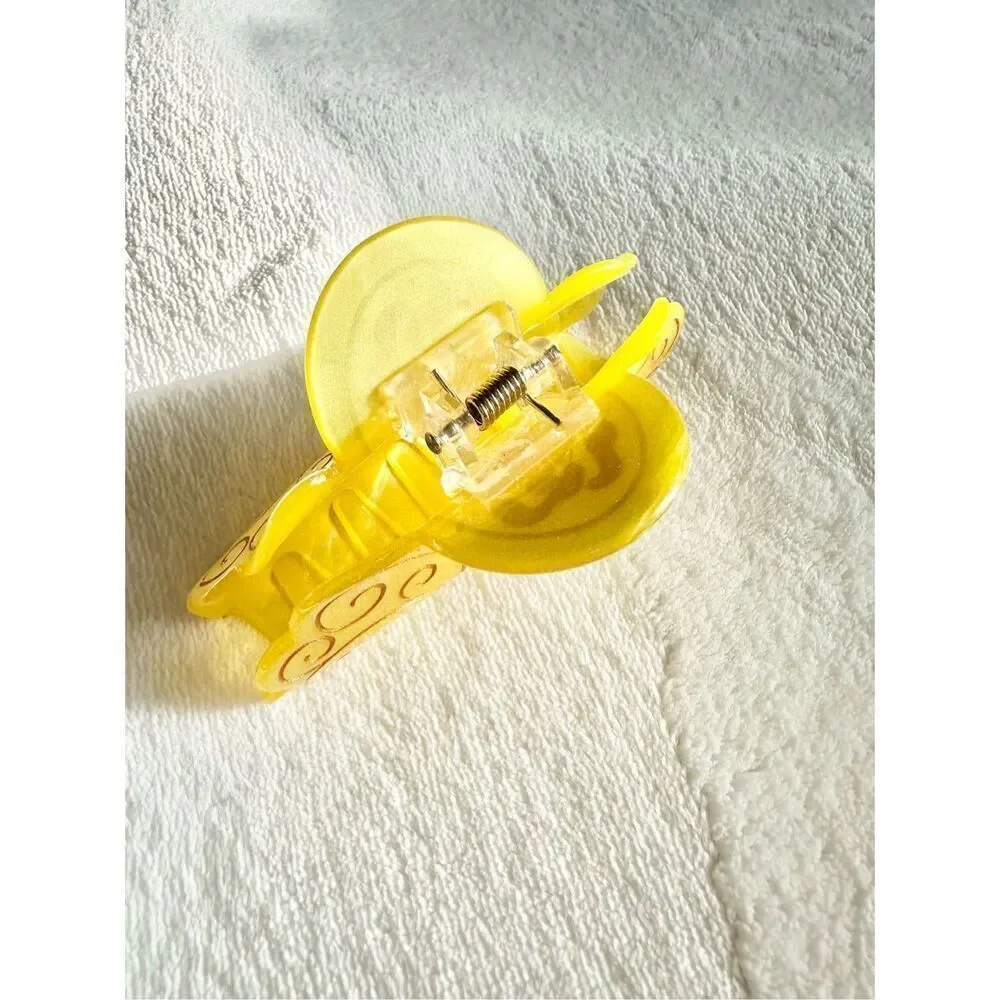 Beauty and the beast yellow Belle hair claw with rose detail